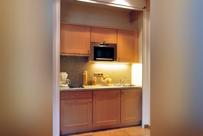 Frontal view of the kitchen of holiday flat A - Hotel Hubertushof