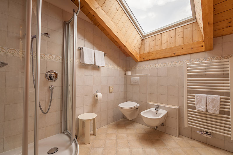 Spacious bathroom with shower Suite - Hotel Hubertushof